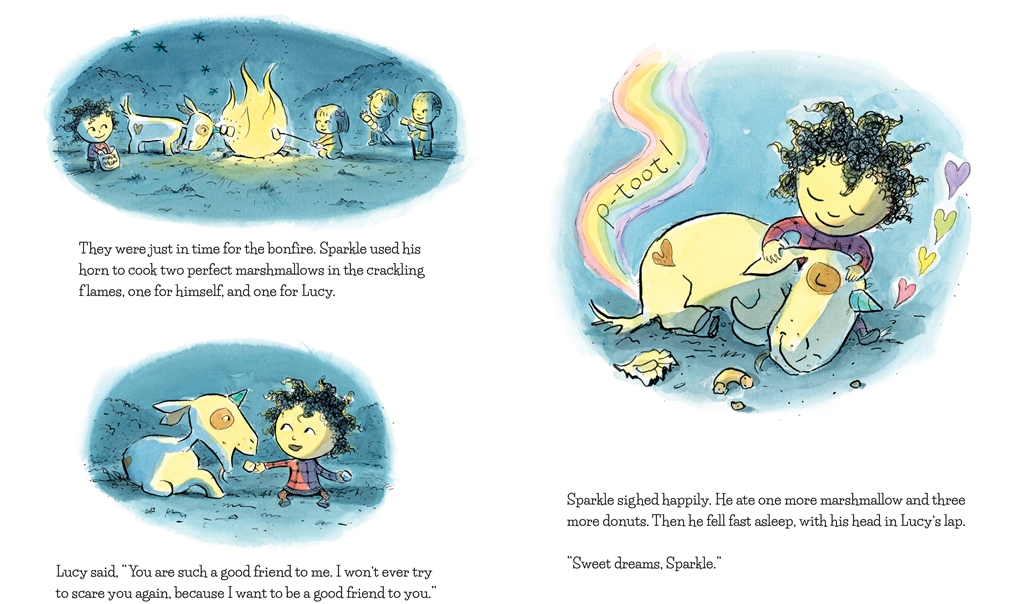 Interior book image for A Unicorn Named Sparkle and the Pumpkin Monster