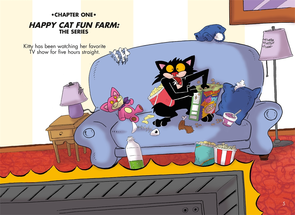 Interior book image for Bad Kitty Saves the Library (Graphic Novel)