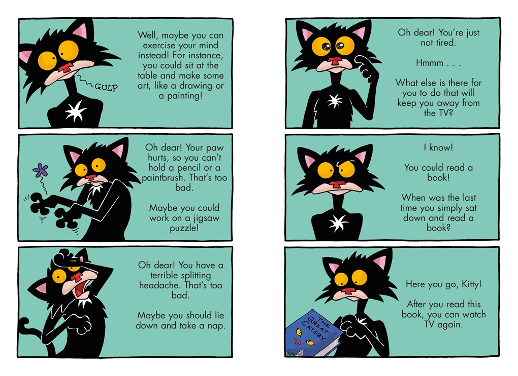 Interior book image for Bad Kitty Saves the Library (Graphic Novel)