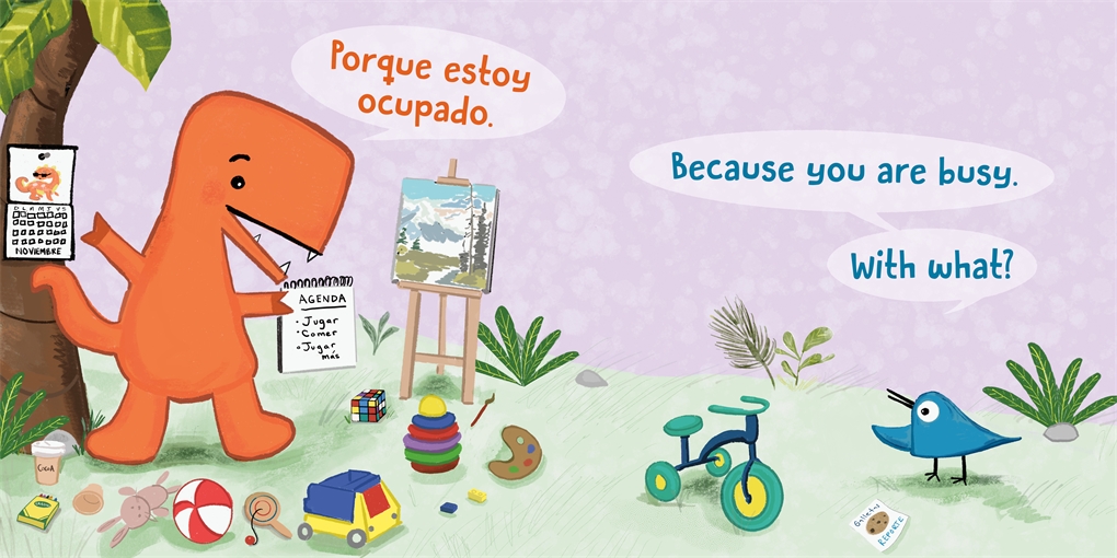 Interior book image for Lolo and Birdie: I'm Not Sleepy! / ¡ No Tengo Sueño!