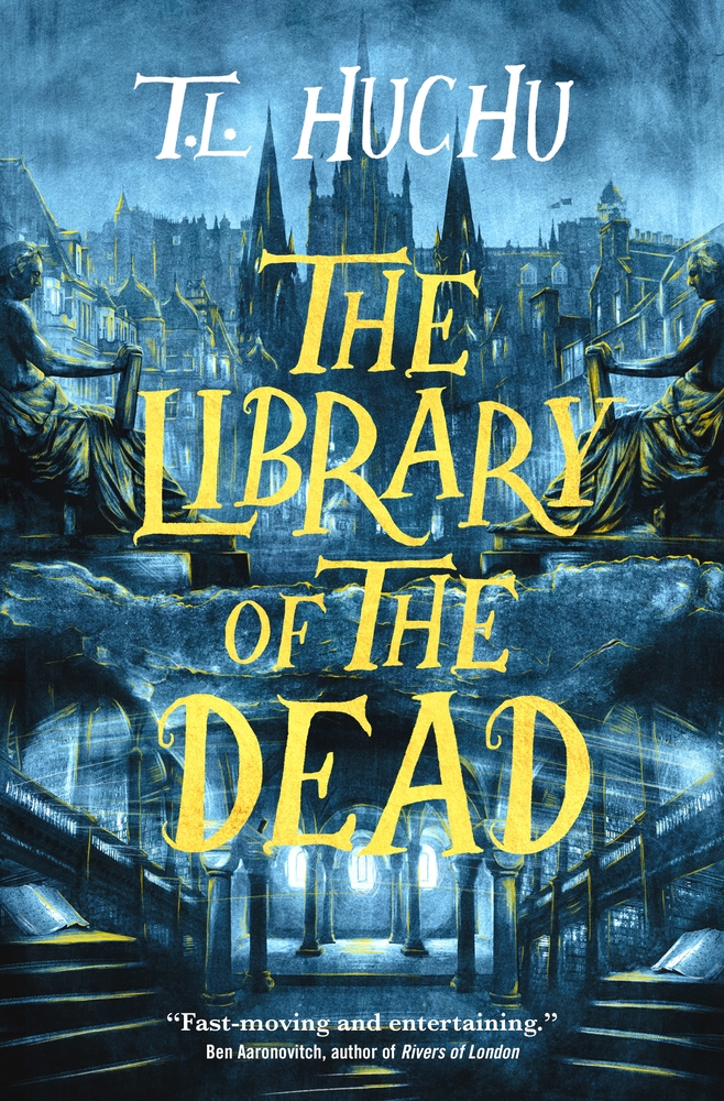 The cover of the book, 'The Library of the Dead.'